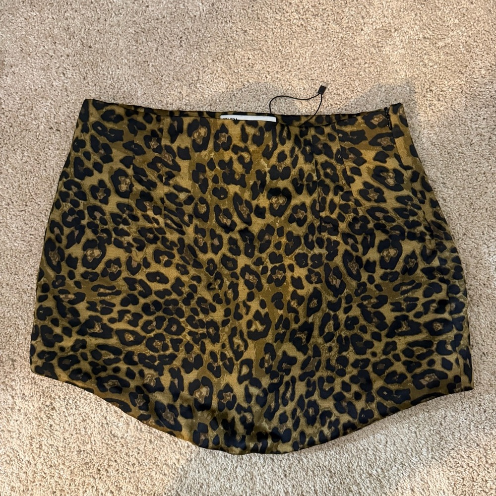 Zara Animal Print Mini Skirt - Black and Brown